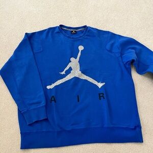Jordan Royal Blue Crewneck Sweatshirt with Silver Jumpman
